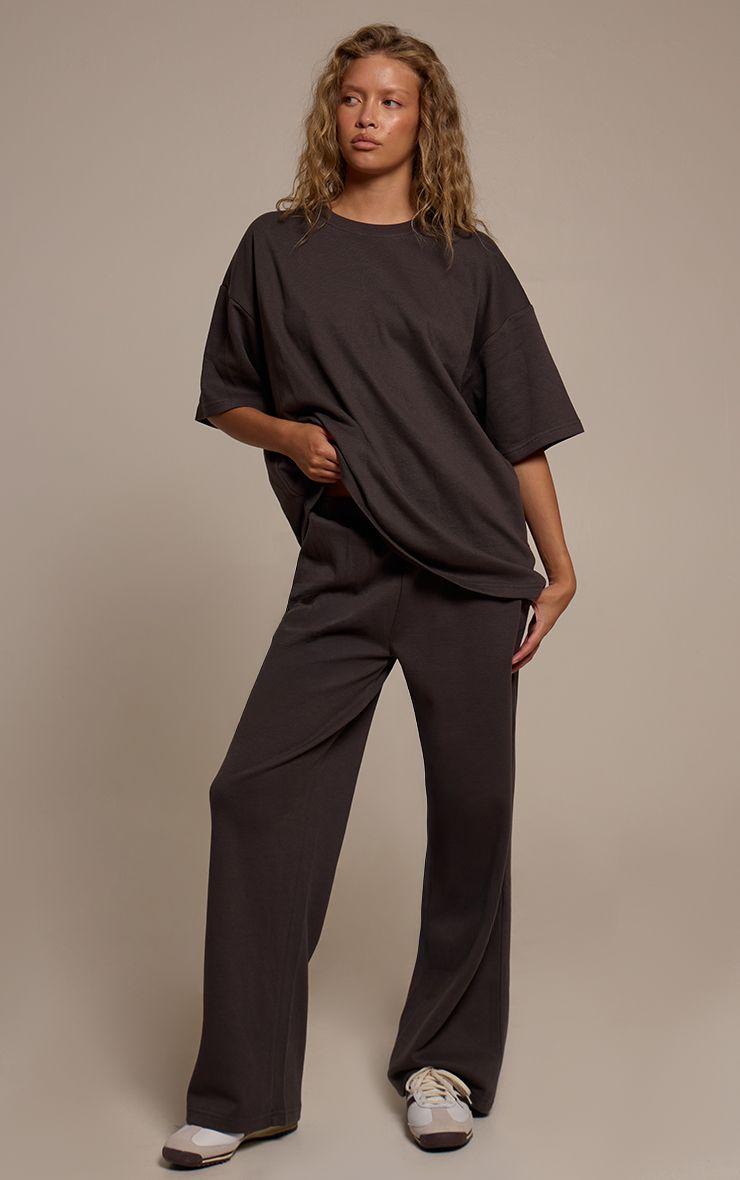 Jersey Mid Rise Wide Leg Pant by PRETTYLITTLETHING