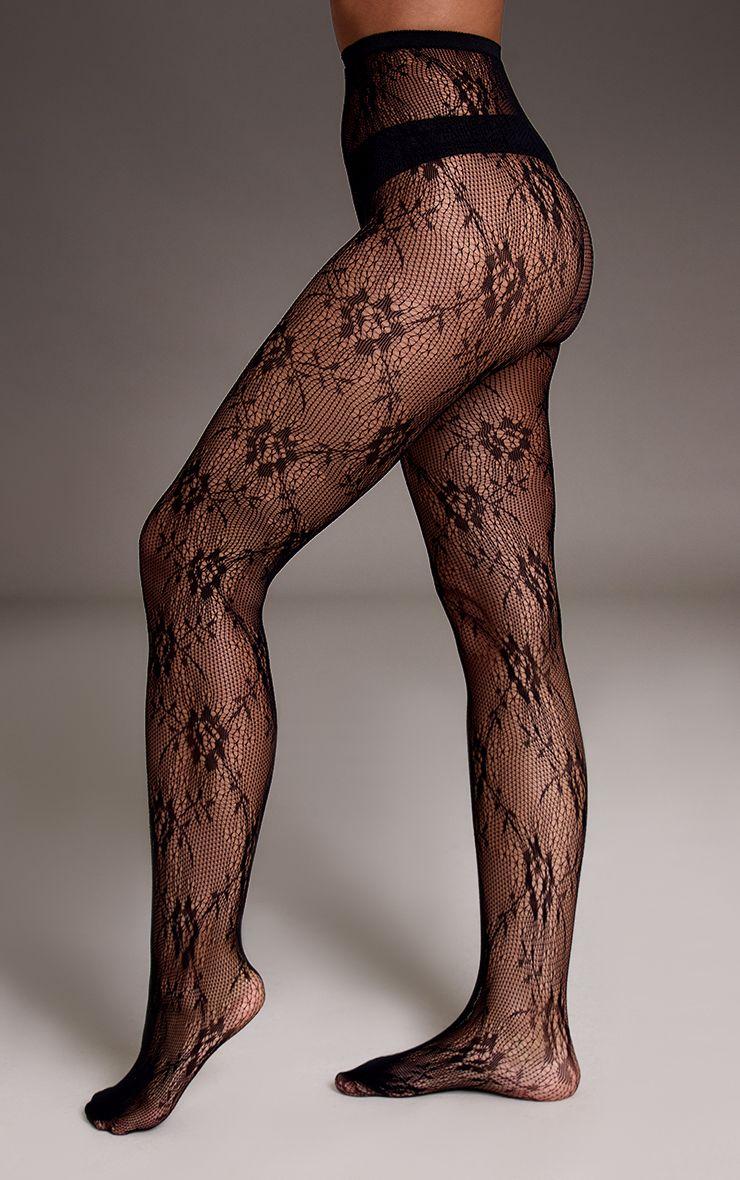 Lace Floral Tights by PRETTYLITTLETHING