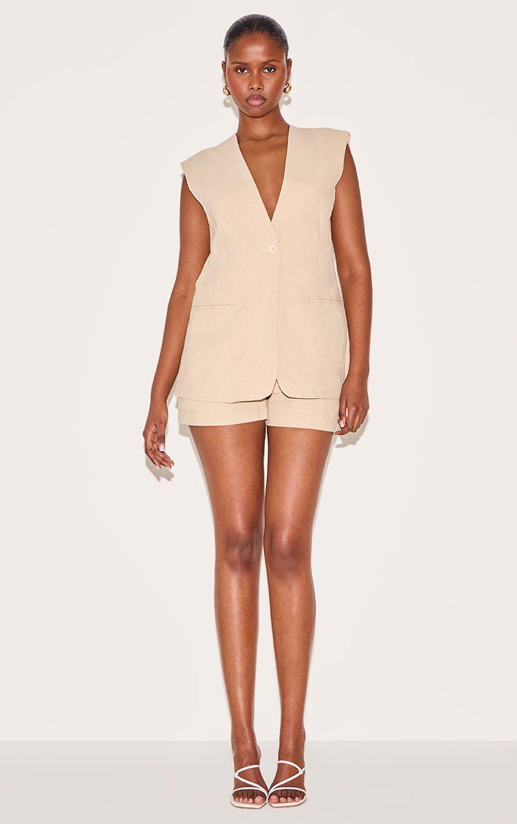 Linen Look Woven Tailored Shorts by PRETTYLITTLETHING