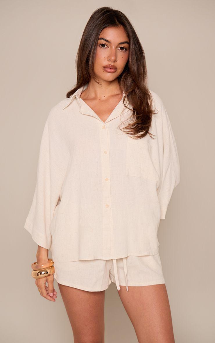 Linen Oversized Shirt Co-ord by PRETTYLITTLETHING