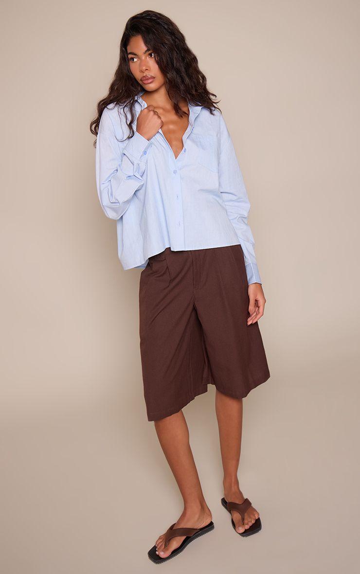 Linen Pleated Tailored Jorts by PRETTYLITTLETHING