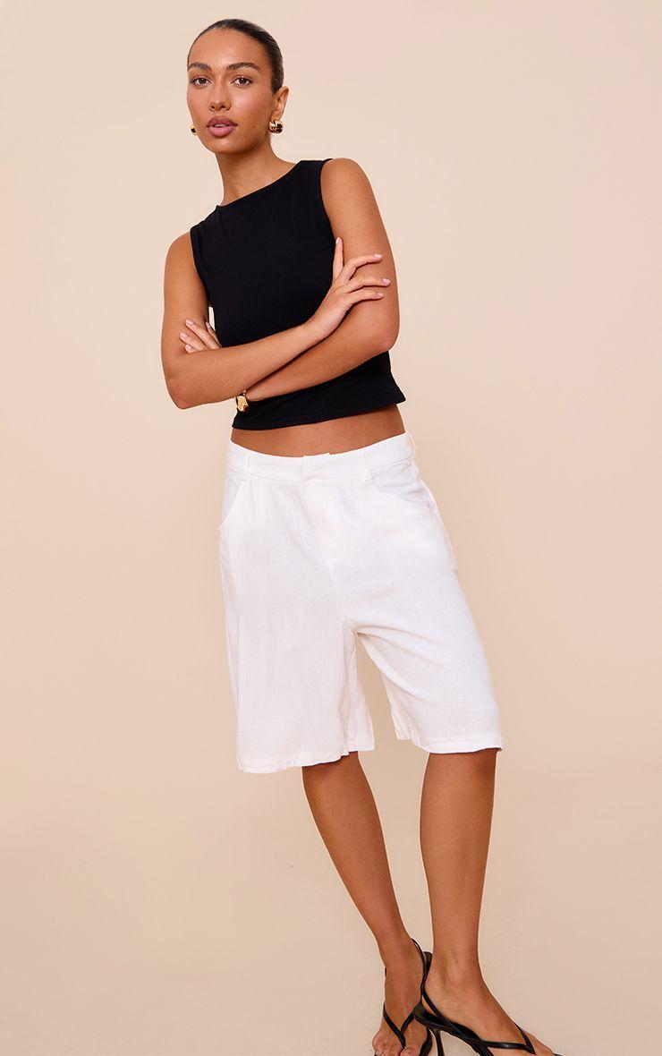 Linen Tailored Long Shorts by PRETTYLITTLETHING