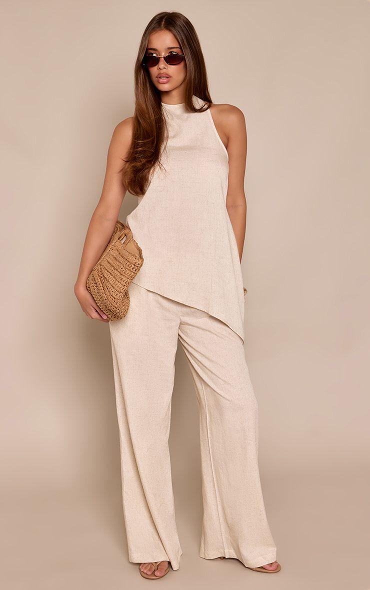 Linen Wide Leg Trouser Co-ord by PRETTYLITTLETHING