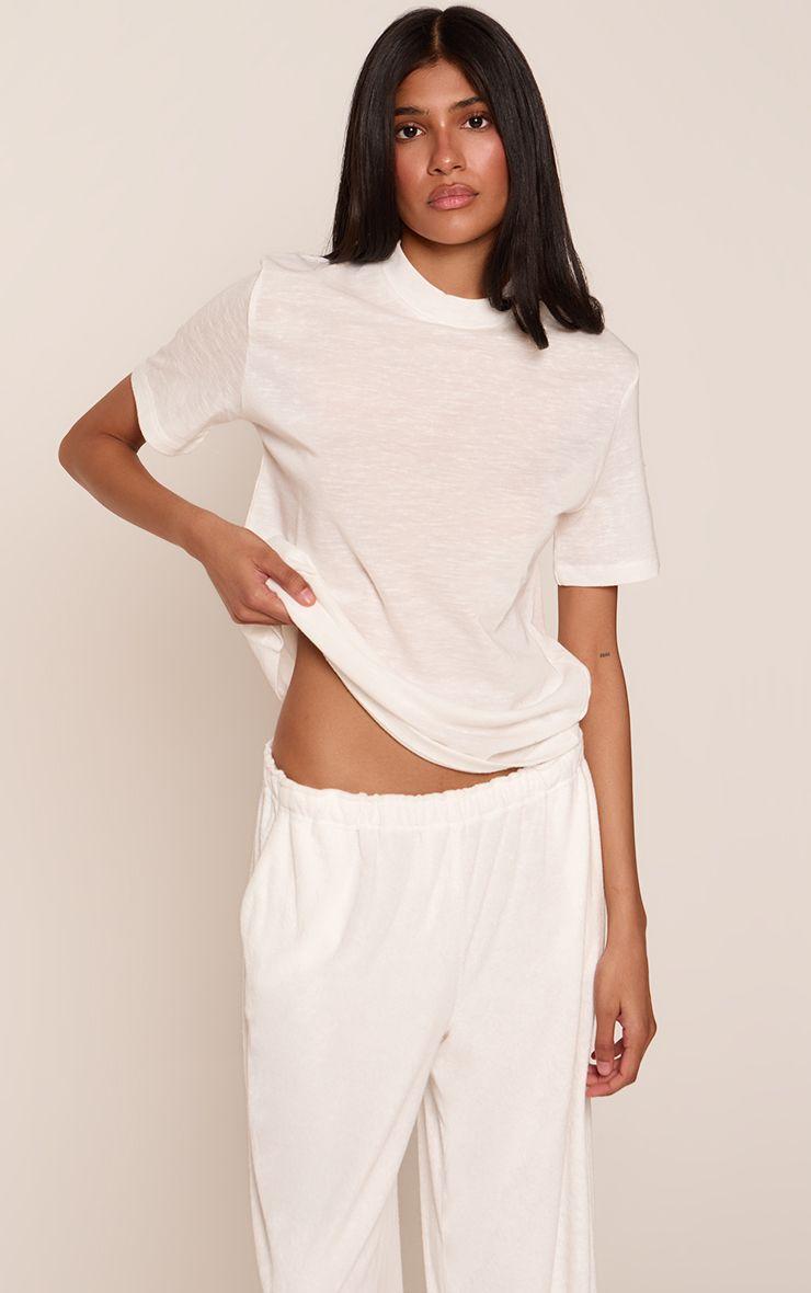 Marl Slub Cotton Oversized T-Shirt by PRETTYLITTLETHING