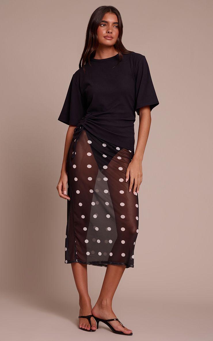 Mesh Polka Dot Midi Skirt by PRETTYLITTLETHING