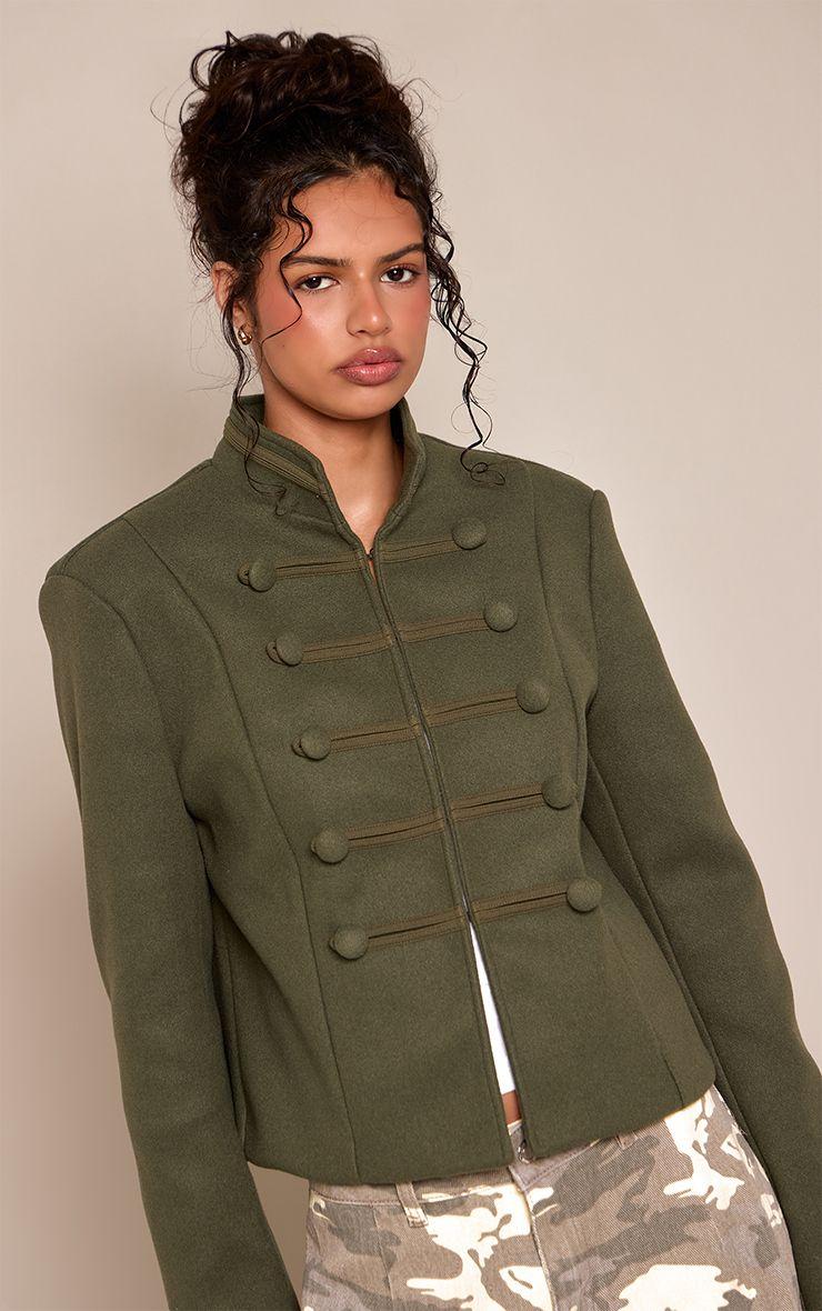 Military Button Jacket by PRETTYLITTLETHING