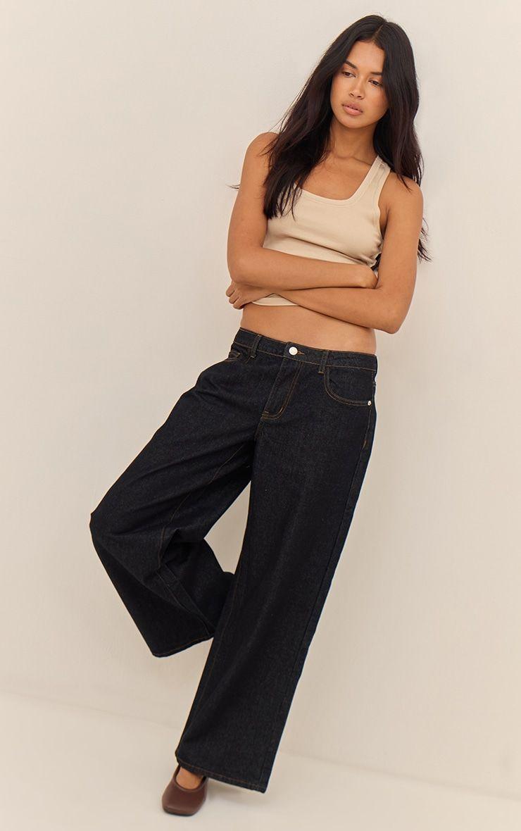 Oatmeal Soft Rib Scoop Neck Vest Top by PRETTYLITTLETHING