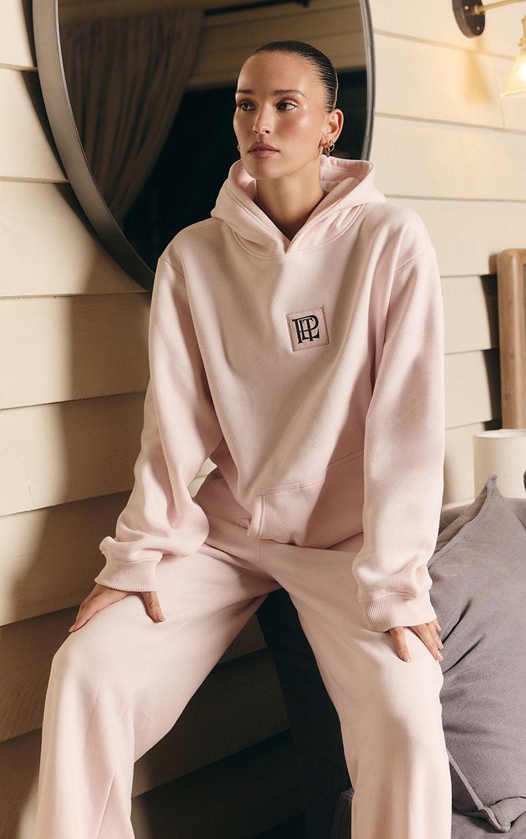 PLT Badge Cotton Fleece Pullover Hoodie by PRETTYLITTLETHING