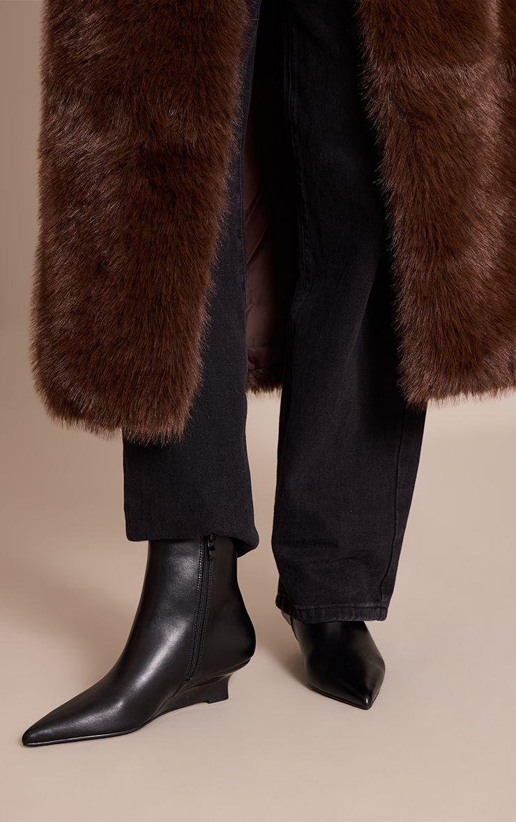 PU Kitten Wedge Ankle Boots by PRETTYLITTLETHING