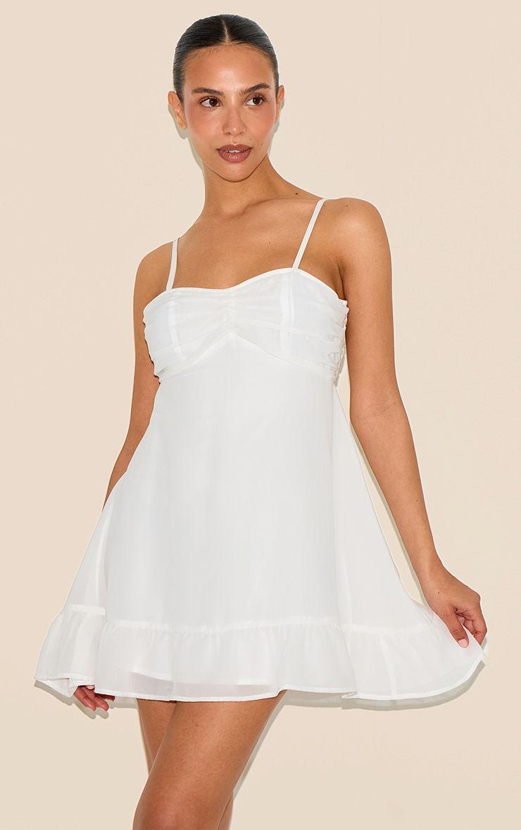 Petite  Chiffon Strappy Flowy Shift Dress by PRETTYLITTLETHING