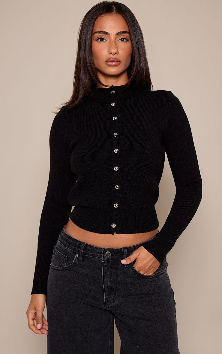 Petite  Compact Knit Button Up Cardigan by PRETTYLITTLETHING