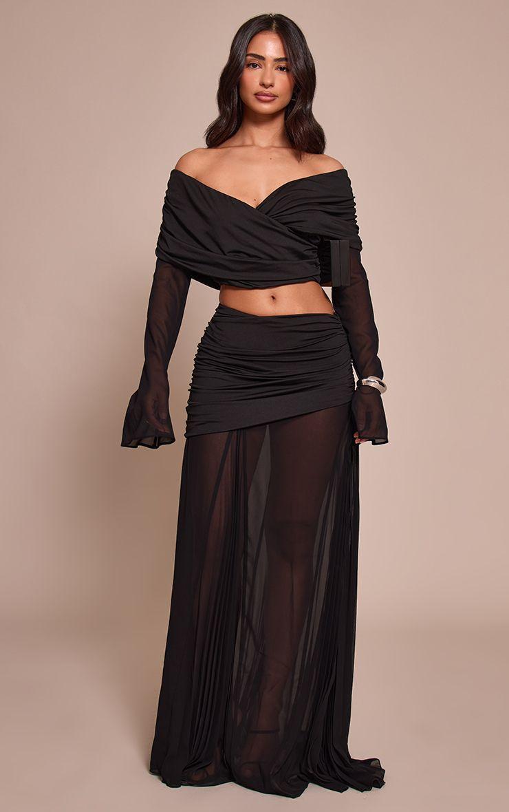 Petite  Godet Pleat Maxi Skirt Co-ord by PRETTYLITTLETHING