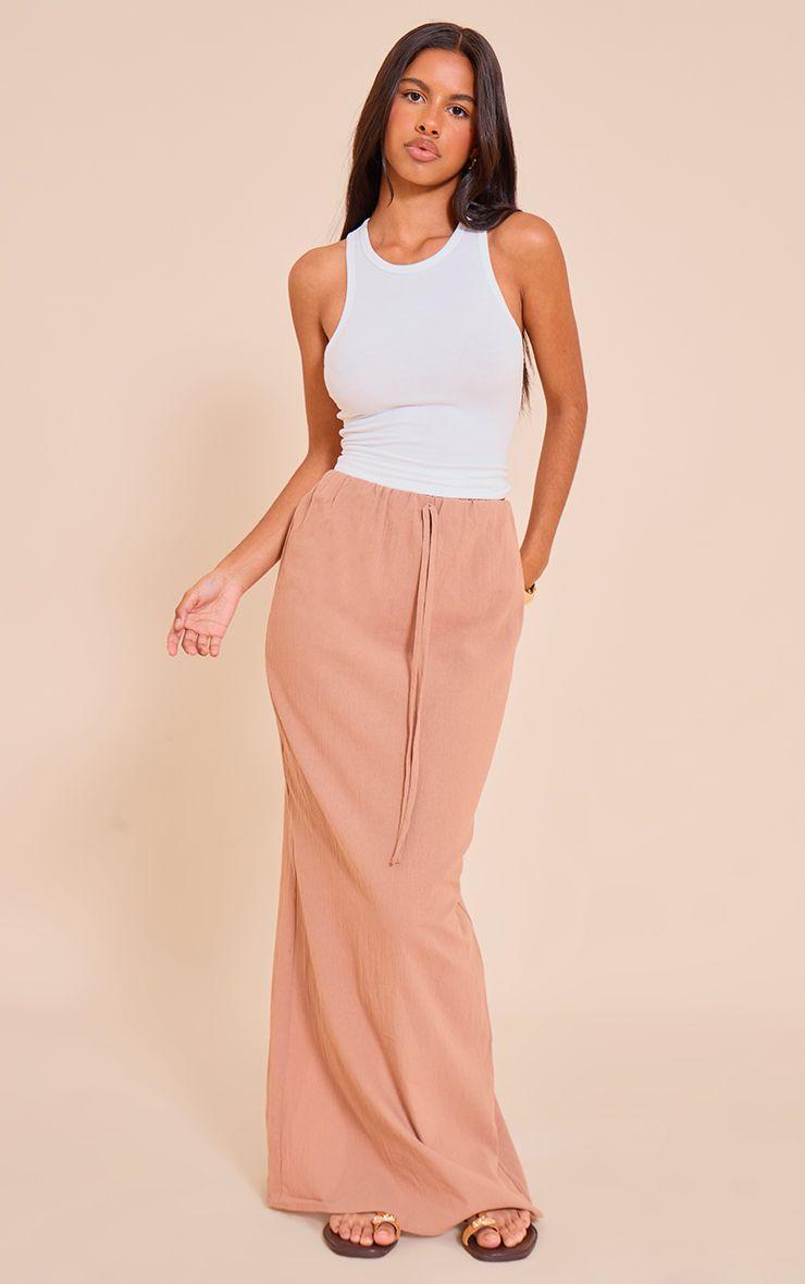 Petite  Linen Look Maxi Skirt by PRETTYLITTLETHING