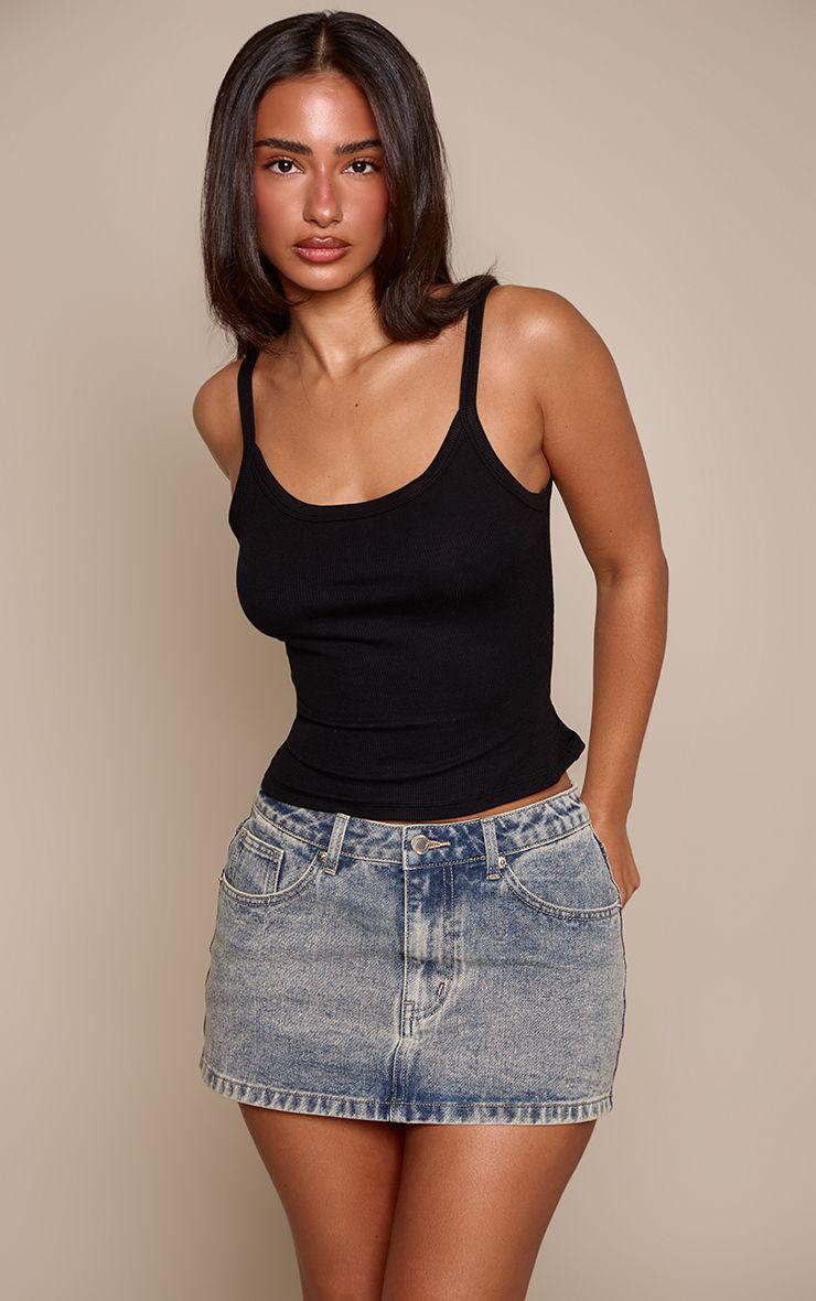 Petite  Soft Rib Strappy Vest Top by PRETTYLITTLETHING