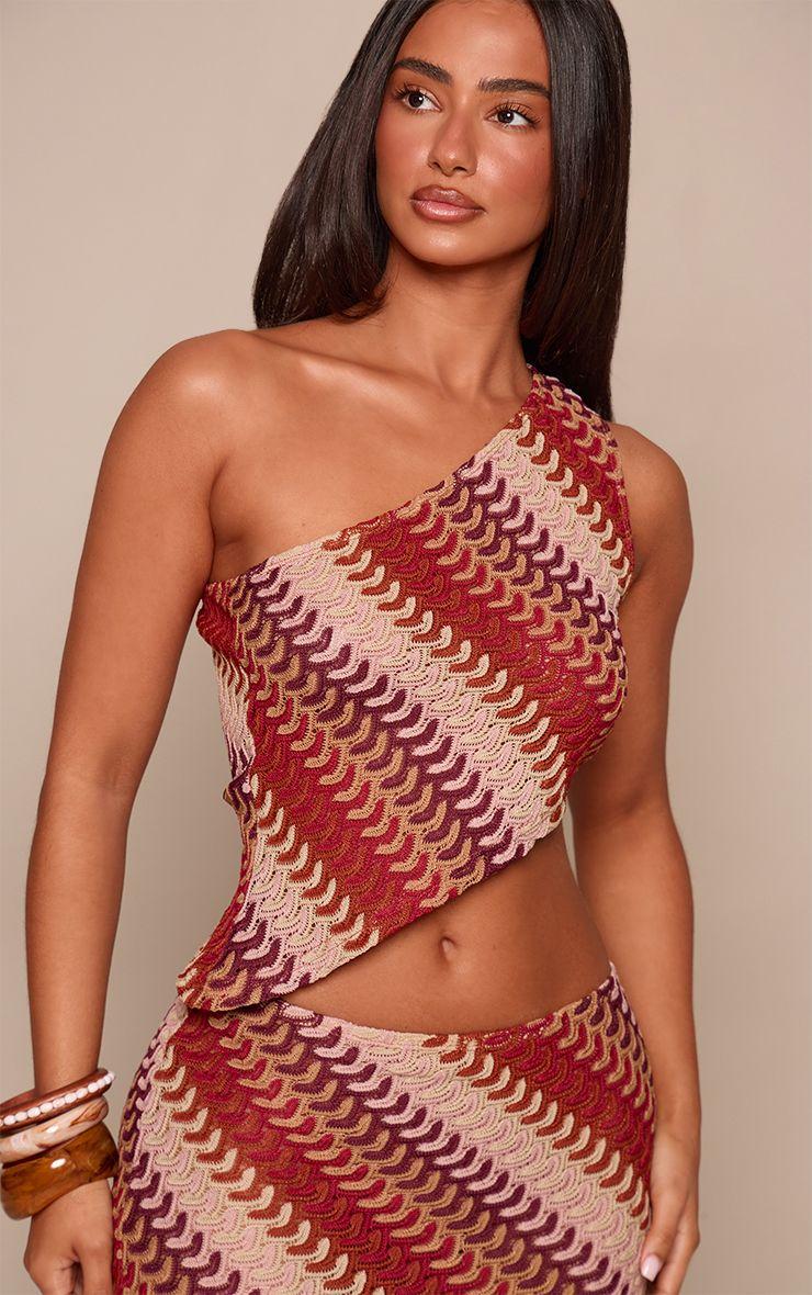 Petite  Stripe Woven One Shoulder Top by PRETTYLITTLETHING