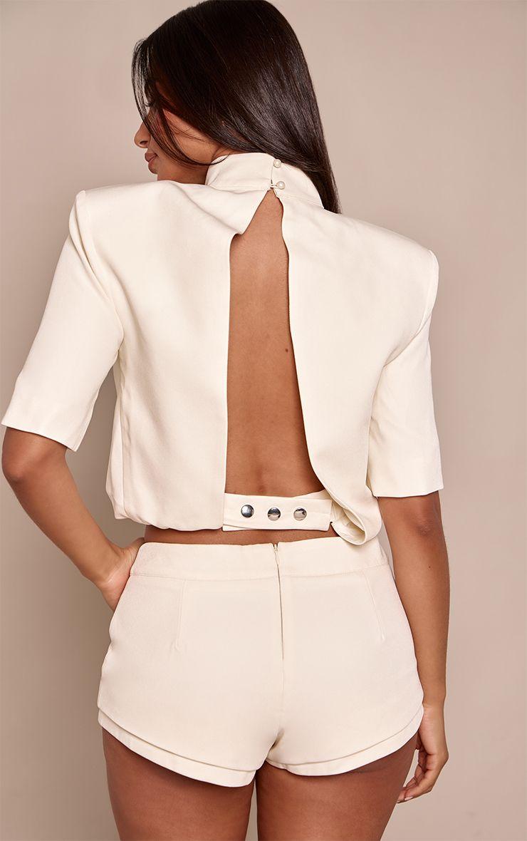 Petite  Tailored Open Back Top Co-ord by PRETTYLITTLETHING