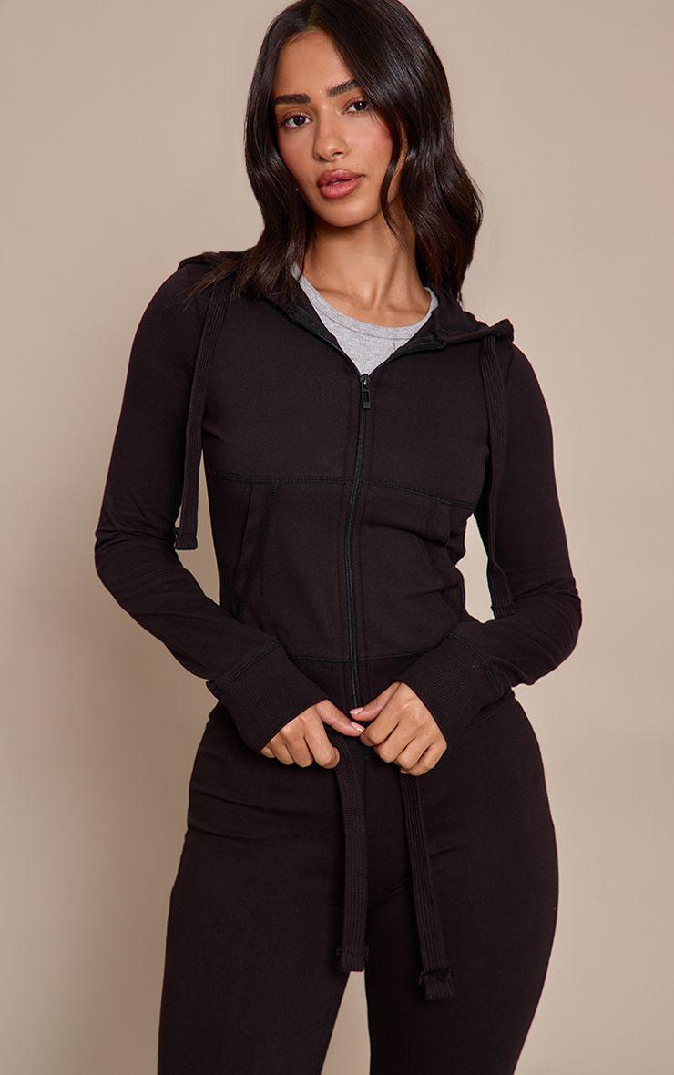 Petite  Zip Up Fitted Track Top by PRETTYLITTLETHING