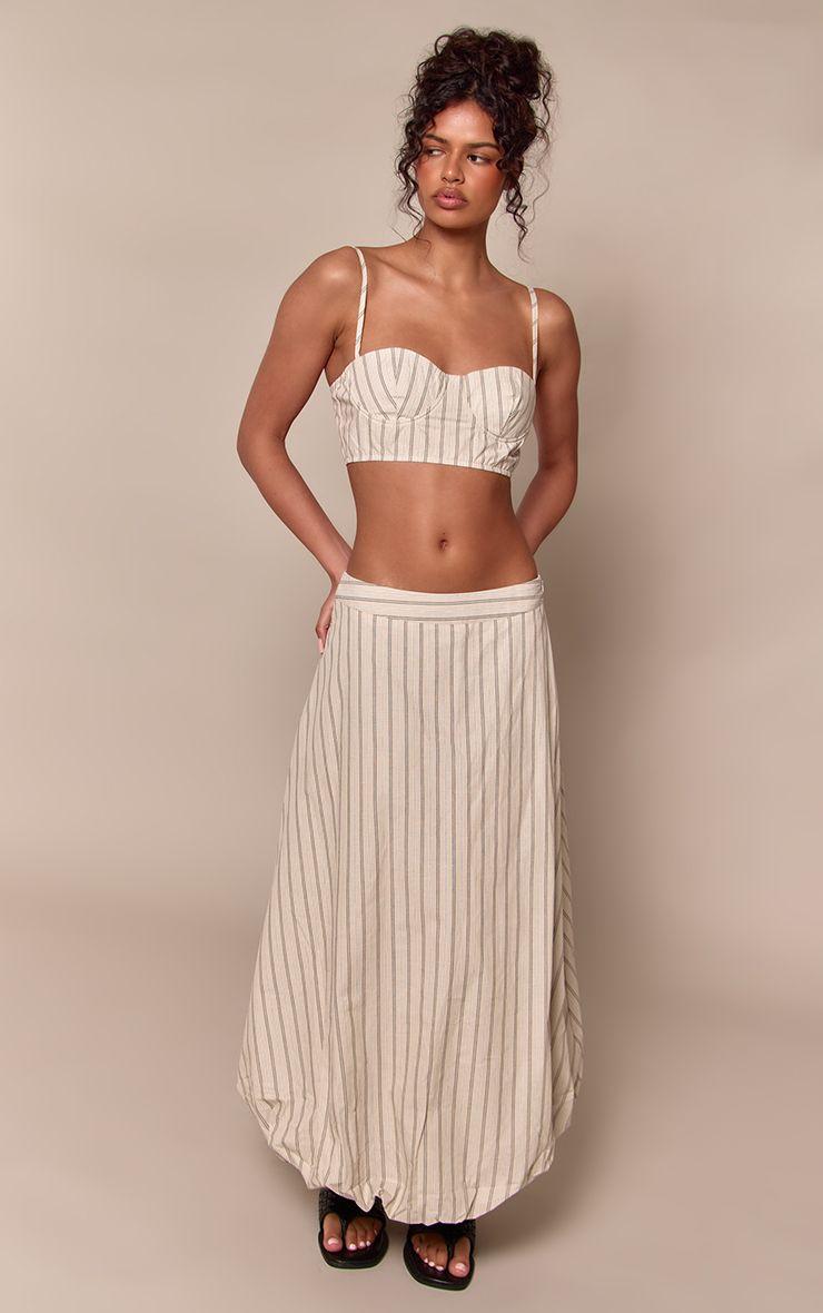 Pinstripe Midaxi Skirt Co-ord by PRETTYLITTLETHING