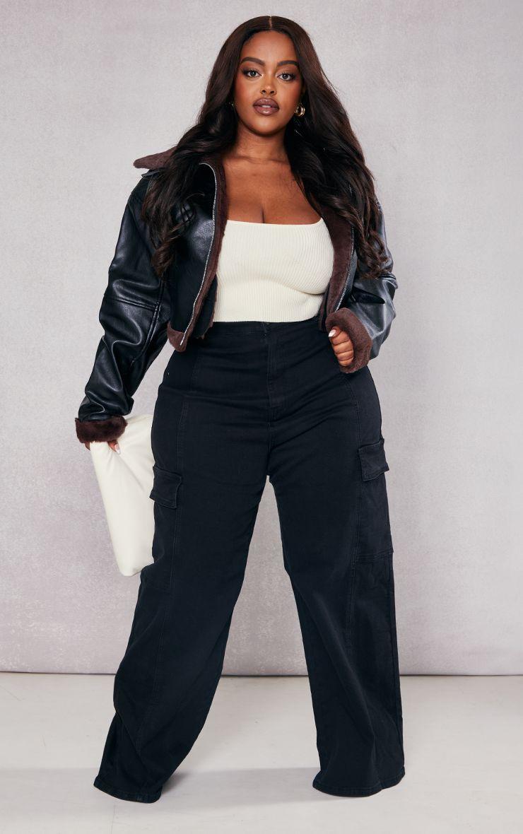 Plus  Cargo Wide Leg Jeans by PRETTYLITTLETHING
