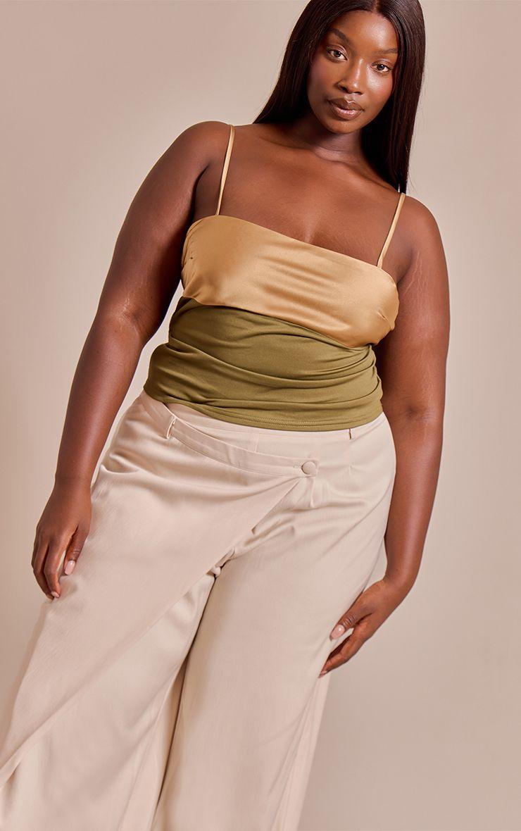 Plus  Contrast Bust Panel Strappy Cami Top by PRETTYLITTLETHING