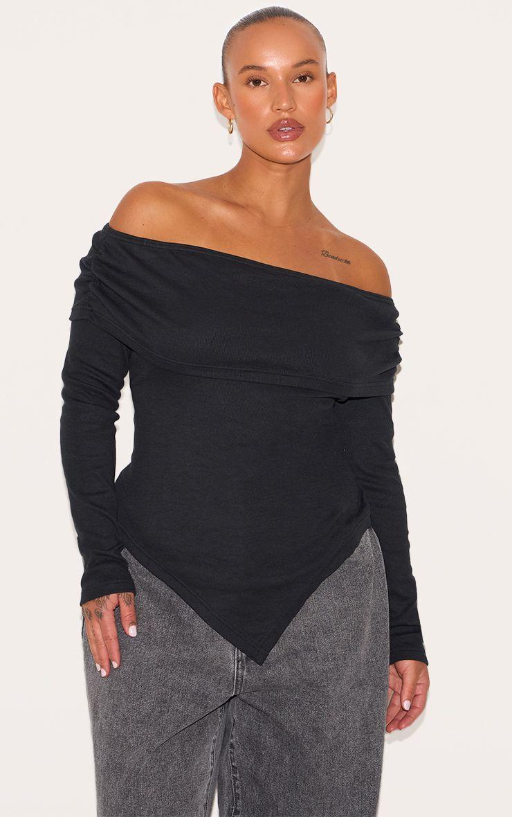 Plus  Fold Over Dip Hem Top by PRETTYLITTLETHING