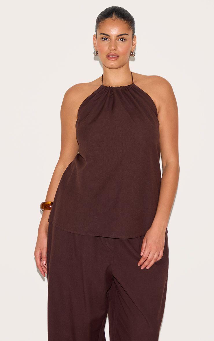 Plus  Halterneck Top by PRETTYLITTLETHING