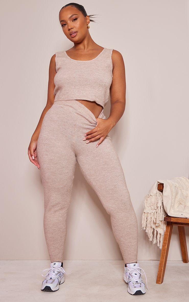 Plus  Knitted Slouchy Jogger by PRETTYLITTLETHING