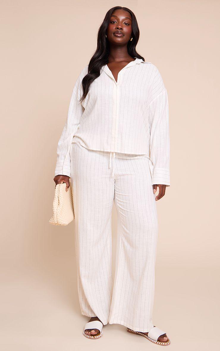 Plus  Pinstripe Casual Trousers Co-ord by PRETTYLITTLETHING