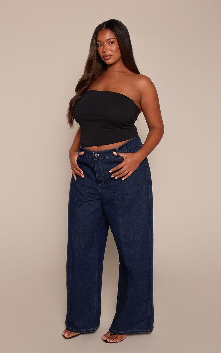 Plus   Straight Leg Dip Front Jeans by PRETTYLITTLETHING