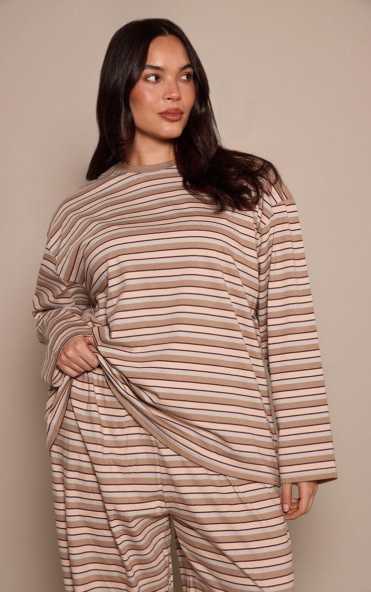 Plus  Striped Long Sleeved Top Co-ord by PRETTYLITTLETHING