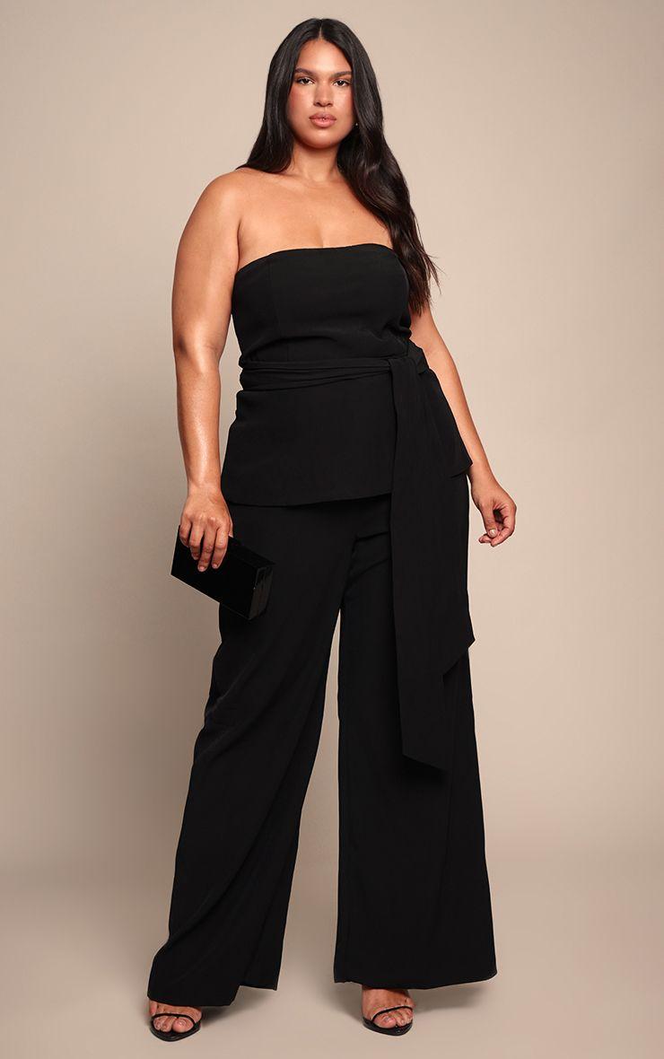 Plus  Tailored Woven High Waist Wide Leg Trousers Co-ord by PRETTYLITTLETHING
