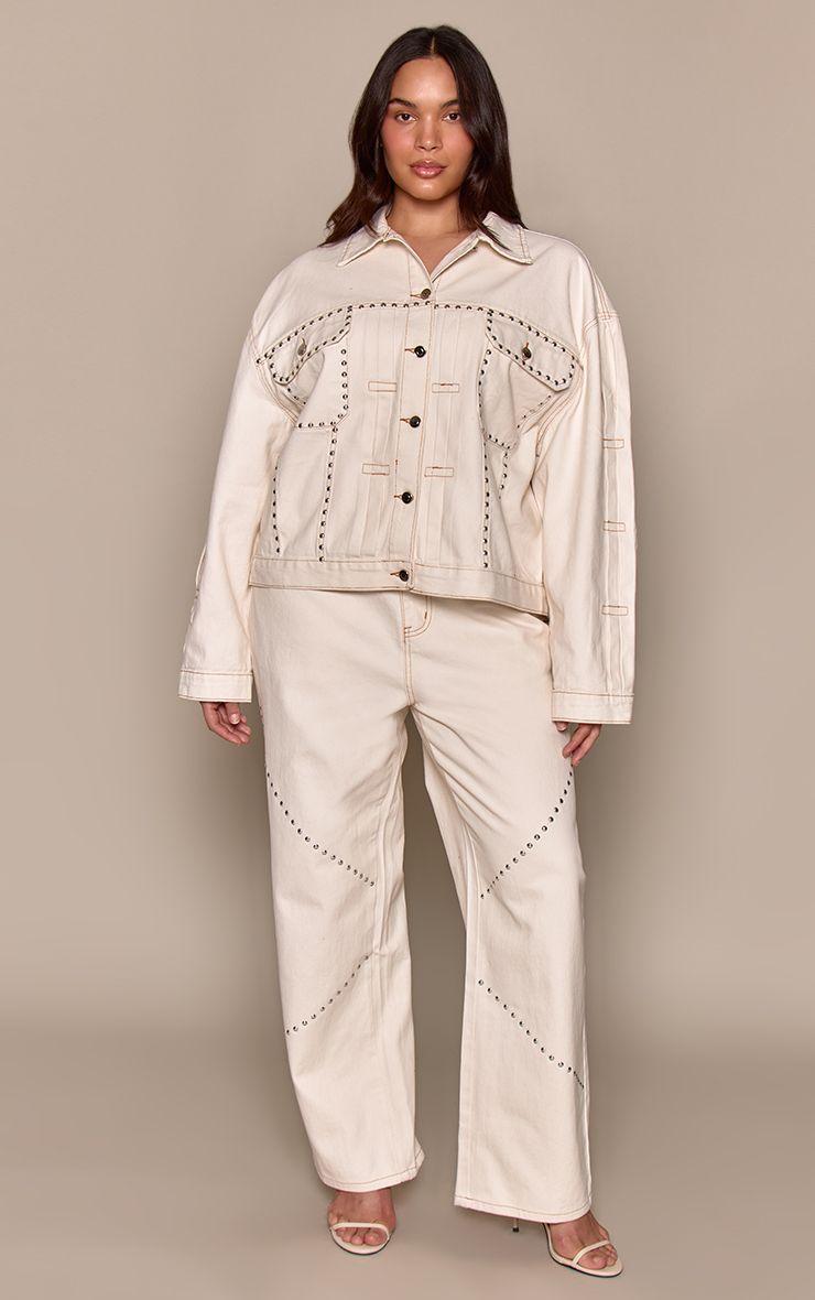 Plus  Vintage Studded Wide Leg Denim Jean by PRETTYLITTLETHING