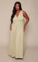 Plus White Tie Cinched Detail Shift Maxi Dress by PRETTYLITTLETHING Plus White Tie Cinched Detail Shift Maxi Dress by PRETTYLITTLETHING