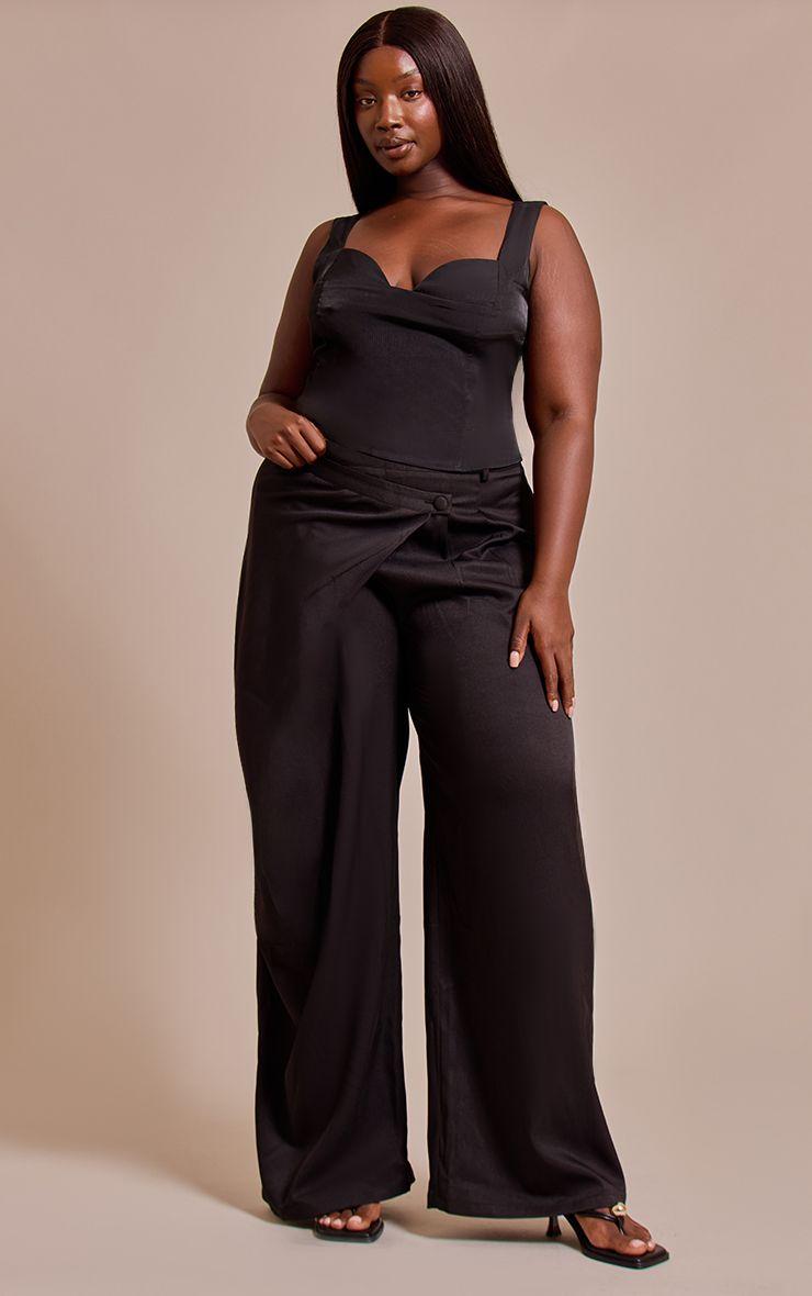 Plus  Woven Wrap Front Trousers by PRETTYLITTLETHING