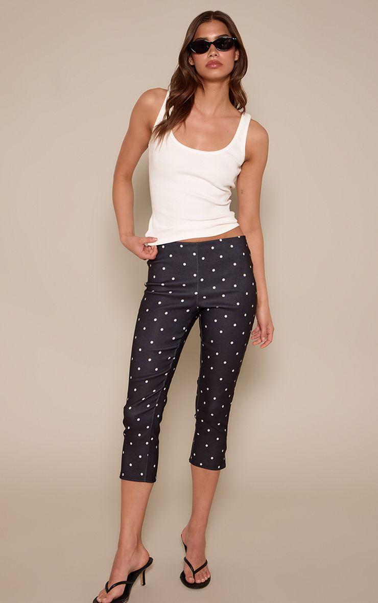 Polka Dot Stretch Woven Capri's by PRETTYLITTLETHING