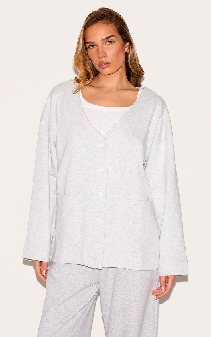 Premium Fleeceback Button Front Sweat Cardigan by PRETTYLITTLETHING