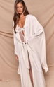 Premium Satin Flare Sleeve Maxi Robe by PRETTYLITTLETHING