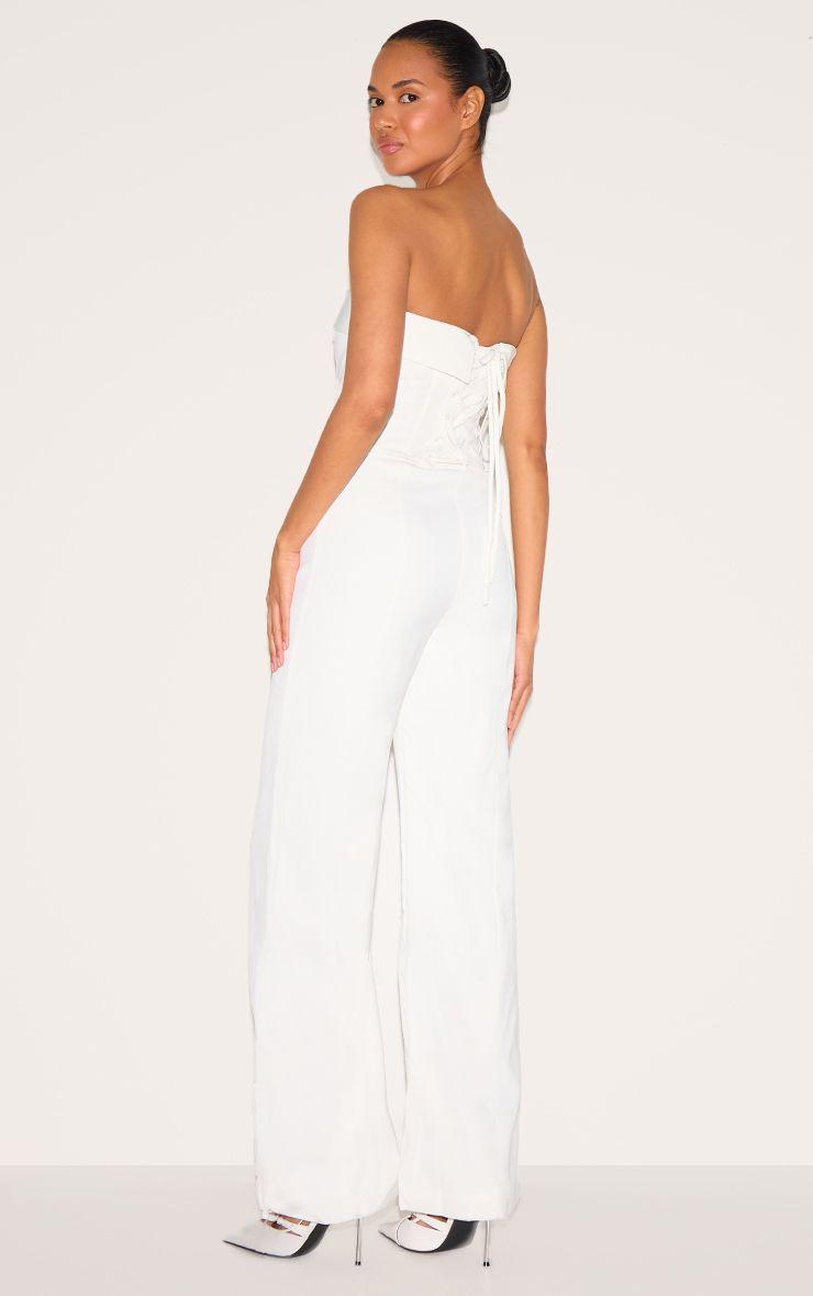 Premium Woven Bandeau Wide Leg Jumpsuit by PRETTYLITTLETHING