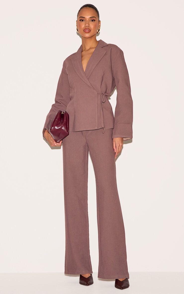 Premium Woven Tie Side Blazer Jumpsuit by PRETTYLITTLETHING