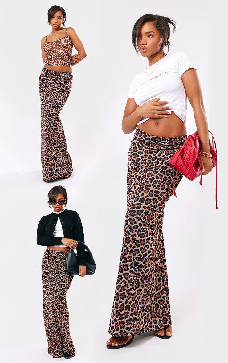 Printed Lined Mesh Maxi Skirt by PRETTYLITTLETHING