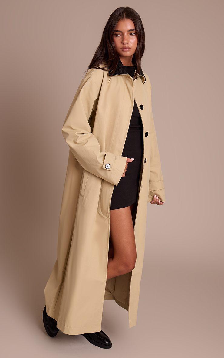 Quilted Collar Maxi Coat by PRETTYLITTLETHING