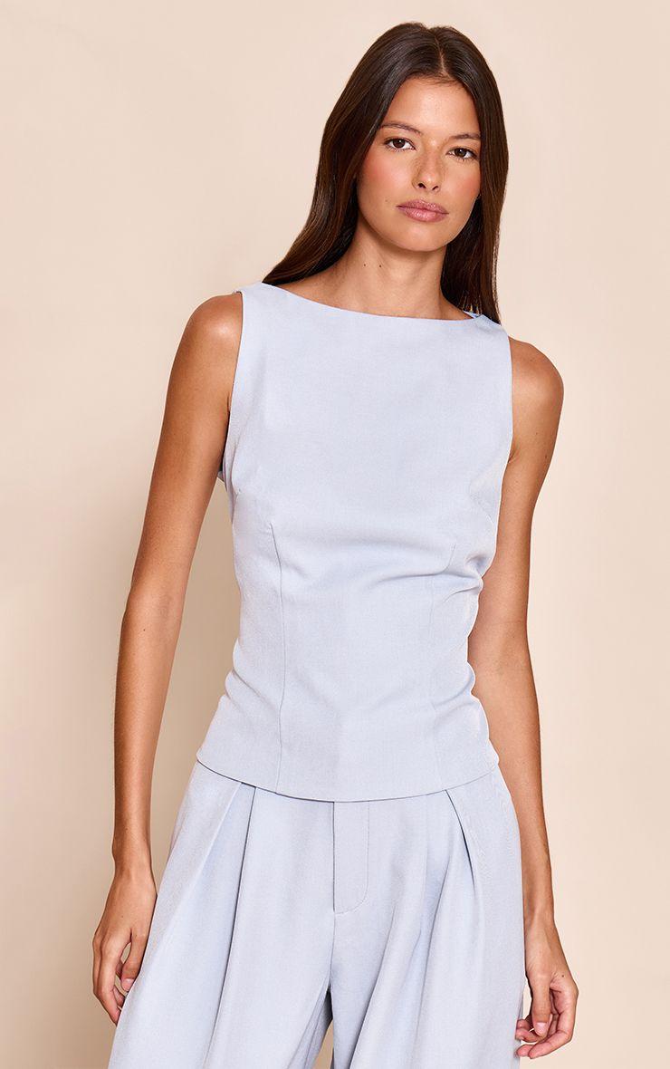 Racer Neck Detail Top Co-ord by PRETTYLITTLETHING