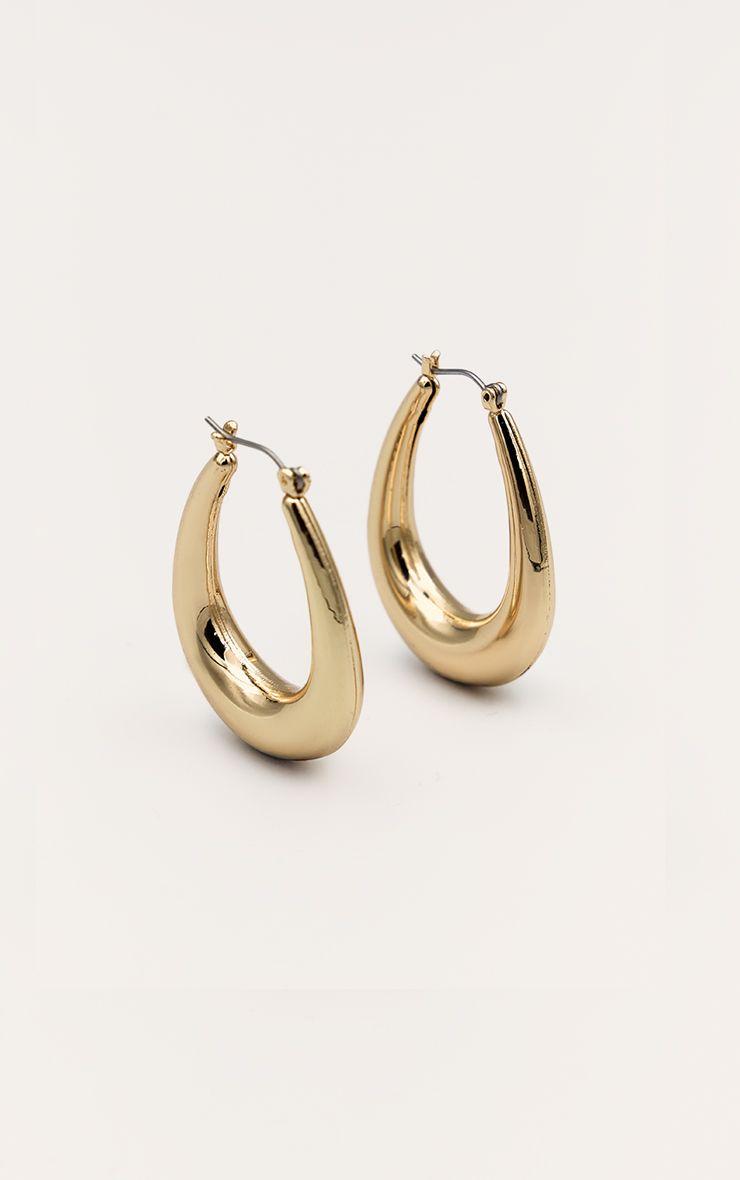 Rounded Oval Hoop Earrings by PRETTYLITTLETHING