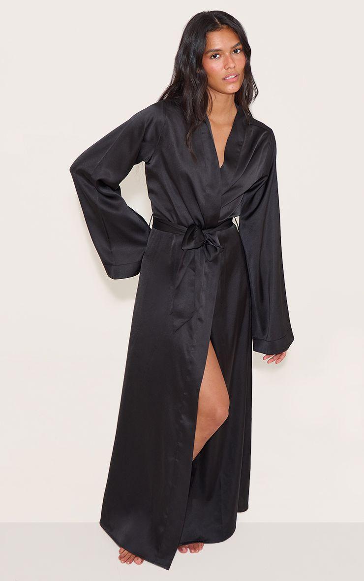 Satin Nightwear Maxi Robe by PRETTYLITTLETHING