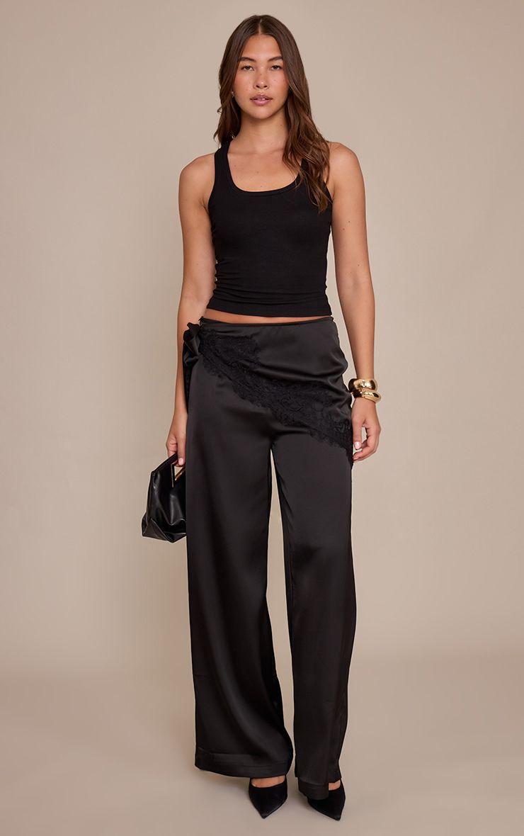 Satin Scarf Wide Leg Trousers by PRETTYLITTLETHING