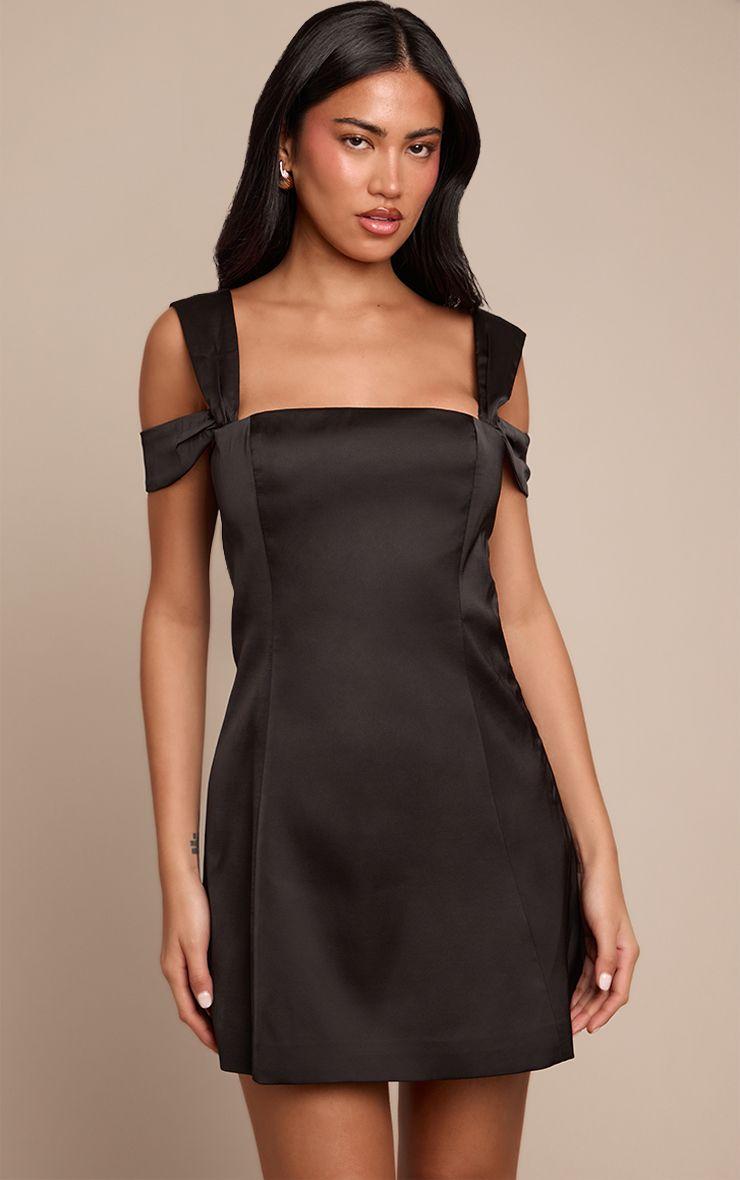Satin Strappy Shift Dress by PRETTYLITTLETHING