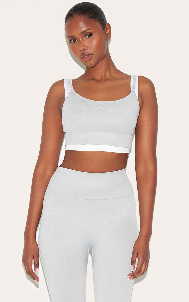 Seamless Double Layered Sports Bra by PRETTYLITTLETHING