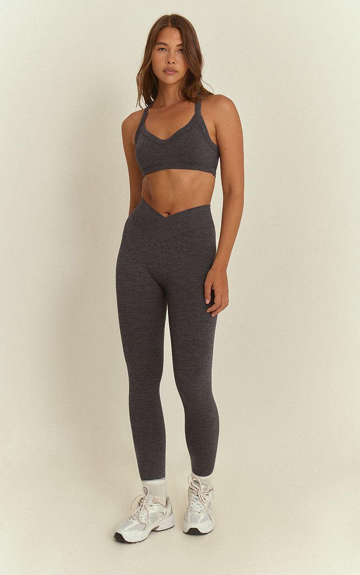 Seamless Marl Cross Front Legging by PRETTYLITTLETHING