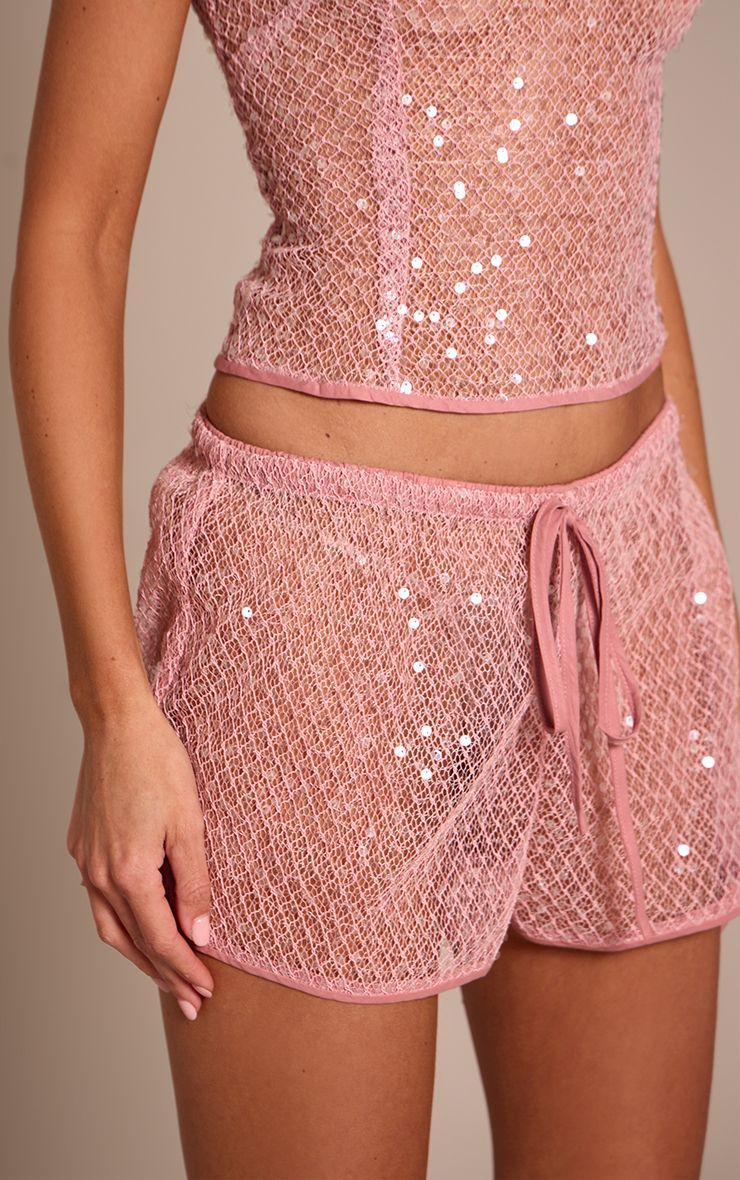 Sequin Knit Mini Shorts by PRETTYLITTLETHING