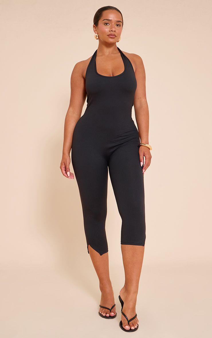 Shape  Sculpt Halterneck Capri Jumpsuit by PRETTYLITTLETHING